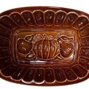 William Sonoma-Fall Harvest Ceramic Bread pan